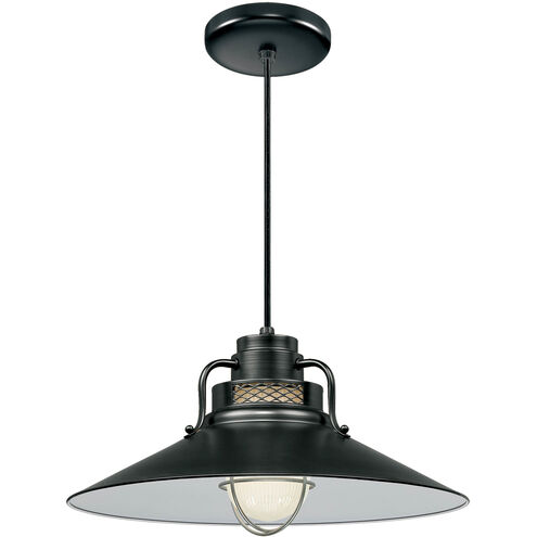 R Series 1 Light 18 inch Satin Black Pendant Ceiling Light